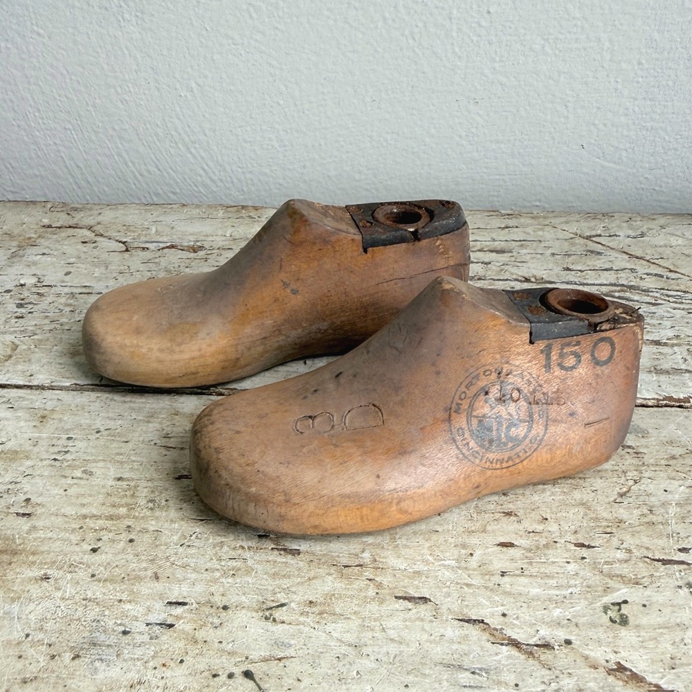 Antique Wooden Baby Shoe Lasts Pair Morton Last Co Cincinnati